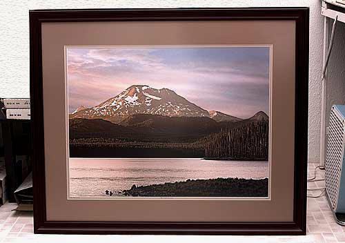 Elk Lake at Dusk with Taupe over Rose Gray mats