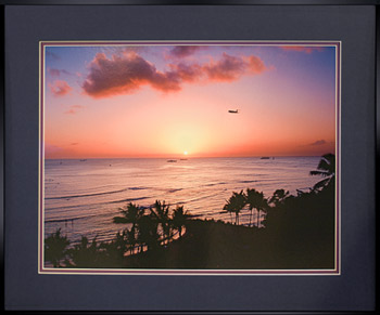 Waikiki Sunset with Sundown Shadow over Deep Purple mats