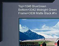 Blue Green over Midnight Green mats