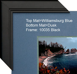 Williamsburg Blue over Dusk mats
