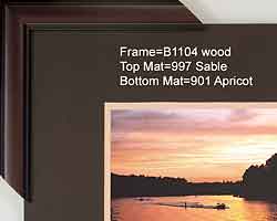 A Willamette River Sunset in a Mahogany and black frame