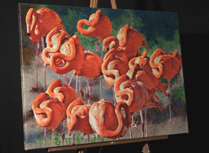 Flamingos on Canvas Gallery Wrap